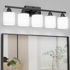 Sailstar 5-Light Bathroom Light Fixtures Over Mirror, Matte Black Vanity Lights by Sailstar