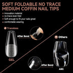 UNA GELLA Coffin Nails Tips, 12 Sizes - Image 6
