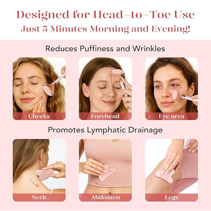BAIMEI IcyMe Jade Roller & Gua Sha, Face Roller Redness Reducing Skin Care Tools - Image 5