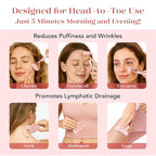 BAIMEI Rose Quartz Roller Set & Xiuyan Jade Gua Sha – Face Massager Tool and - Image 5
