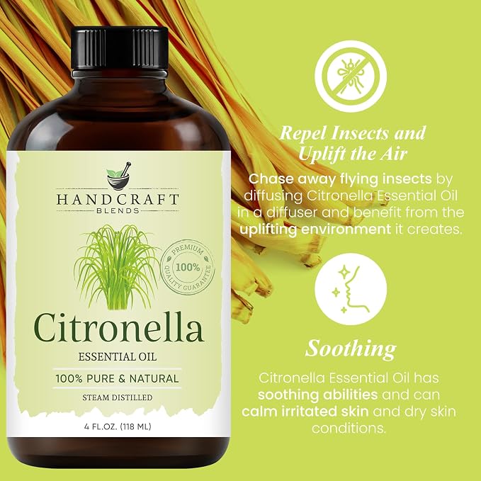 Handcraft Blends Citronella Essential Oil – Huge 4 Fl Oz – 100% Pure and - Image 4