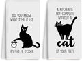 2Pcs Cat Kitchen Towels "The Secret Ingredient Is Cat Hair" Design Farmhouse by Unknown