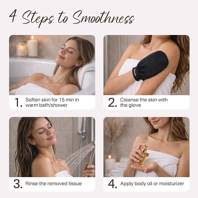 Exfoliating Gloves 2 Pcs, Korean Exfoliating Mitts, Body Scrub - Image 5
