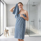 REDKISS 4 Pack Blue Microfiber Bath Towels - Image 3