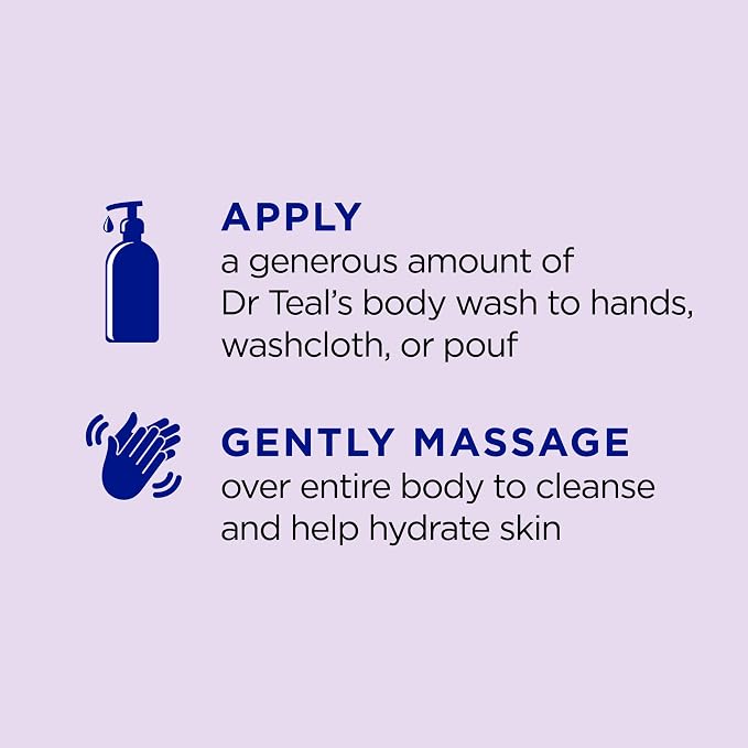 Dr Teal's Body Wash with Pure Epsom Salt, Soothe & Sleep with Lavender - Image 3