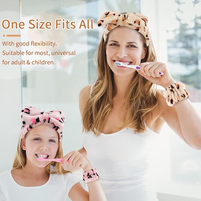 WHAVEL 6PCS Spa Headband and Wristbands Set, Face Wash Headband Wrist Bands - Image 4