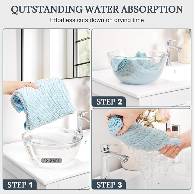 BEoffer 2 Pack Microfiber Hair Towel - Image 3