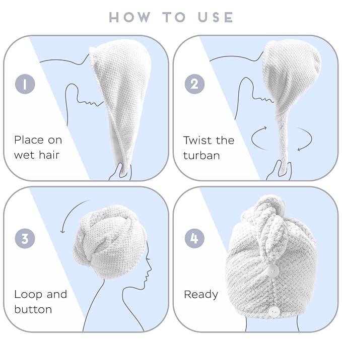 SimpleField 2 Pack Microfiber Hair Towel Wrap - Image 6