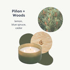 Calyan Wax Co. Piñon & Woods 3 Wick Scented Candle - Image 2