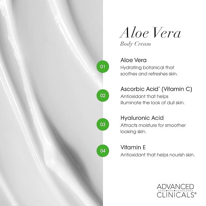 Advanced Clinicals Aloe Vera Lotion Skin Care Relief Cream | Vitamin E Infused - Image 4