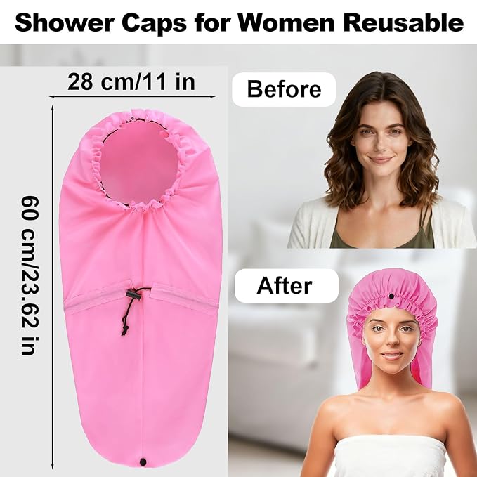 ELEBOX Extra Large Shower Cap for Braids/Curly Hair/Dreadlock | Reusable - Image 5