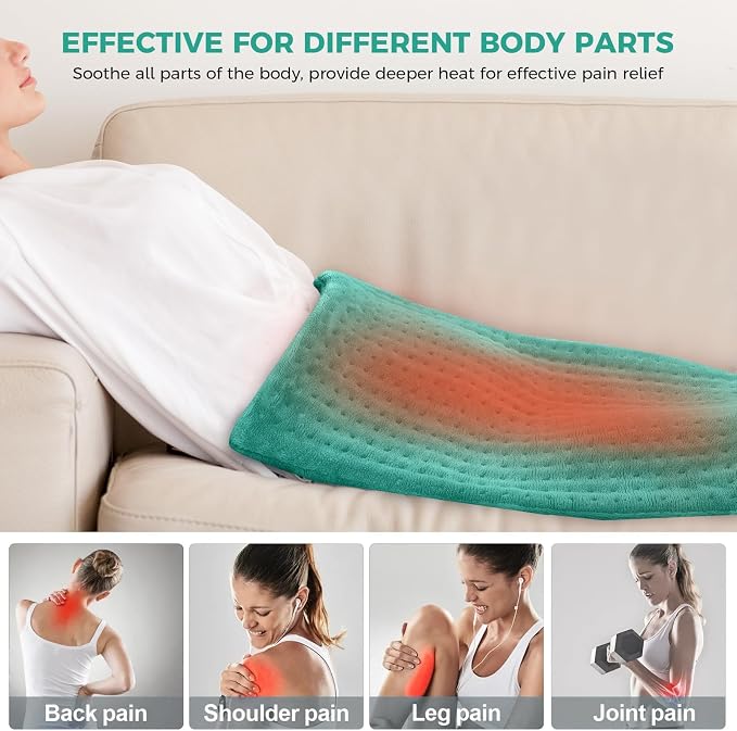 NOWWISH Heating Pad for Back Pain Relief & Period Cramps, 12x24 Inches Electric - Image 6