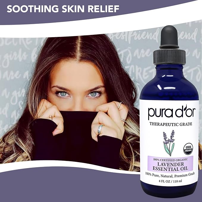 PURA D'OR Organic Lavender Essential Oil 100% Pure & Natural Therapeutic Grade - Image 5