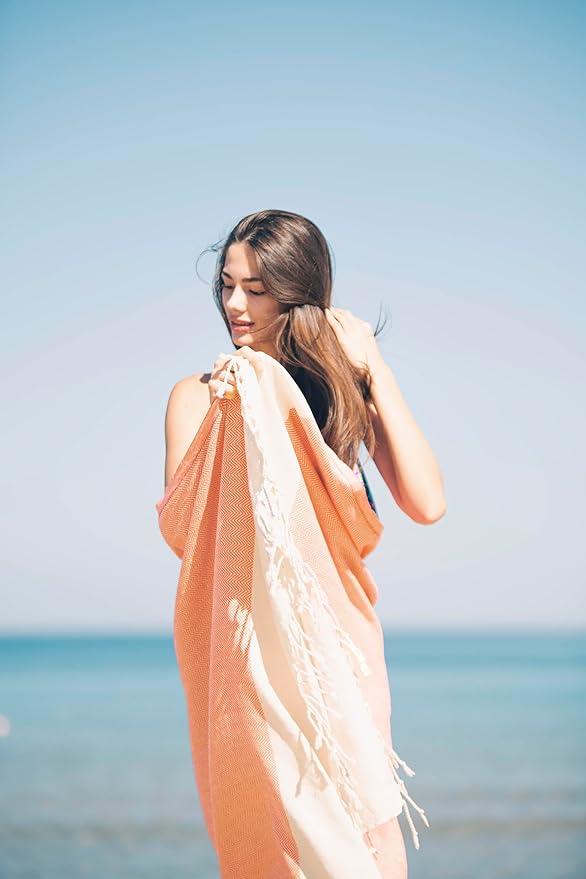 Bazaar Anatolia Turkish Beach Towel 100% Cotton Bath Towels 71x39 Quick Dry - Image 2