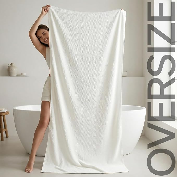 REDKISS Pack of 1 Jumbo Bath Sheet, 40 x 80 Inches Microfiber Oversized Bath - Image 3