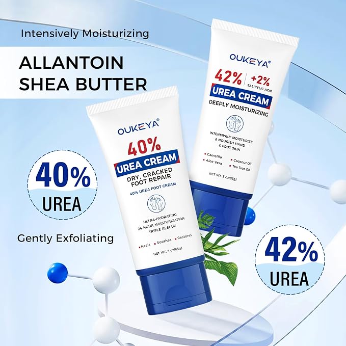 OUKEYA Urea Cream 40 Percent Tube 3 Oz, Foot & Hand Cream - Image 7