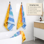 SEMAXE 4 Piece Colorful Striped Bath Towel Set - Image 4