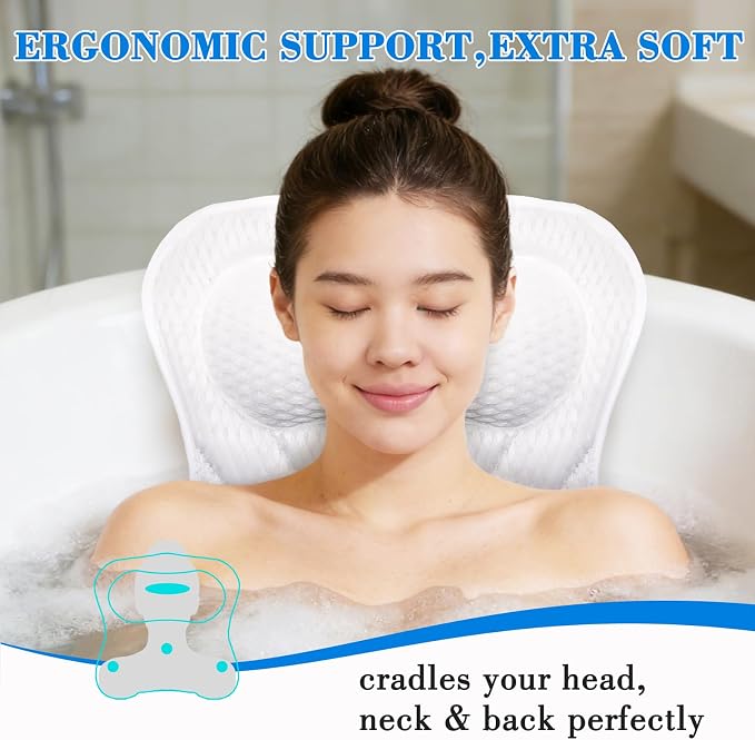Bath Pillow Bathtub Pillow, Extra Soft & Comfortable Bath Pillows - Image 2