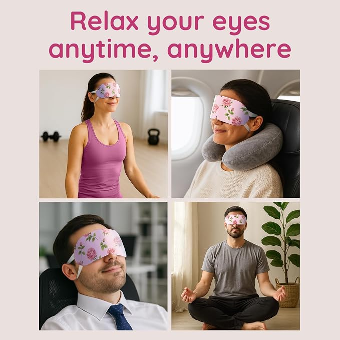 16 Pack Rose Steam Eye Mask for Dryness, Strain & Relaxation, Heated Eye Mask - Image 6