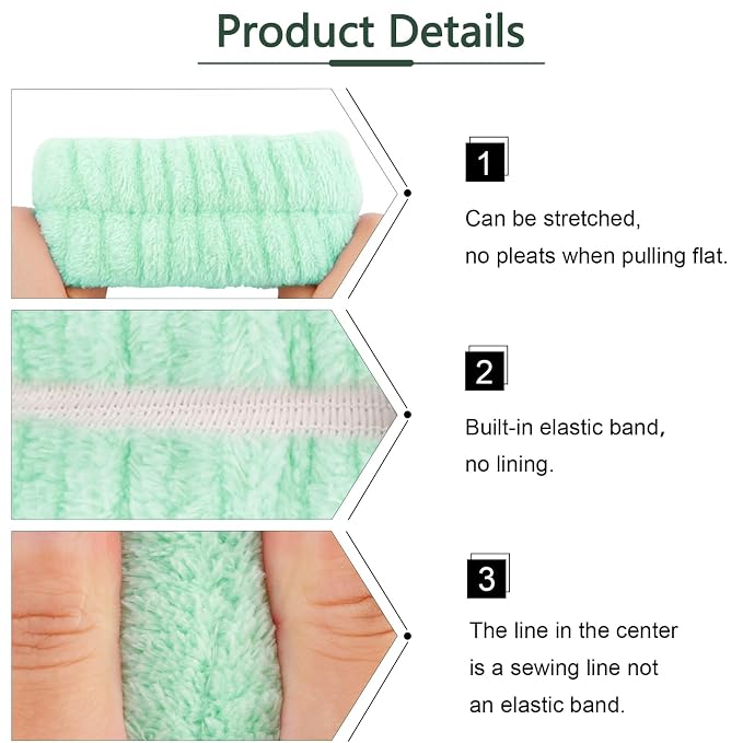 VELSCRUN Spa Headband, Makeup Face Wash Skincare Headbands, Stuff - Image 7
