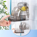 Bird Bath for Cage with Pull-Out Drawer, No-Mess Enclosed Tub for Budgie - Image 3