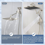 Hibbent 13'' cUPC Certified Shower Head Combo, High Pressure 5-spray Rainfall - Image 6