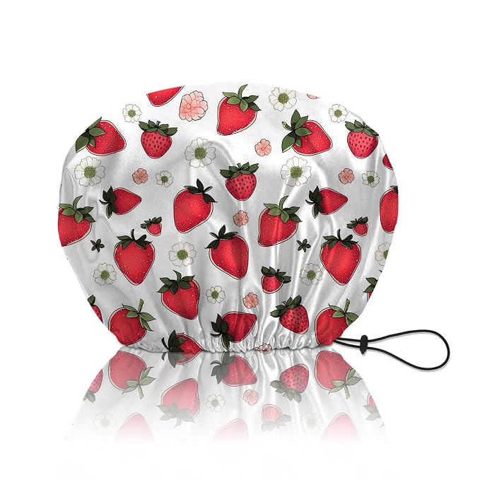 Shower Cap Reusable Double Layer Adjustable Elastic Waterproof EVA Hair Bath by BHAHB