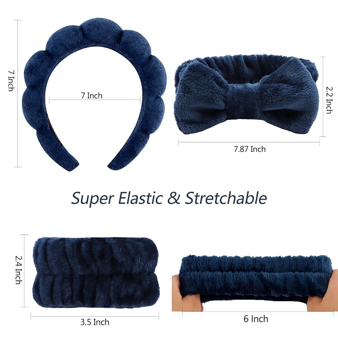 VELSCRUN Spa Headband, Makeup Face Wash Skincare Headbands, Stuff - Image 6