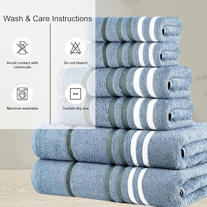 CASA COPENHAGEN Exotic 6Pcs 100% Egyptian Cotton Designer Towels Gift Set- - Image 5
