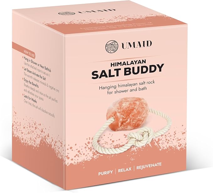 UMAID Himalayan Pink Salt Rock for Shower & Bath – Salt Buddy™ 4 lb Hanging - Image 7