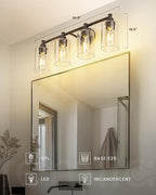FEMILA Bathroom Vanity Light Fixture, 4-Light Farmhouse Wall Vanity Lights - Image 3