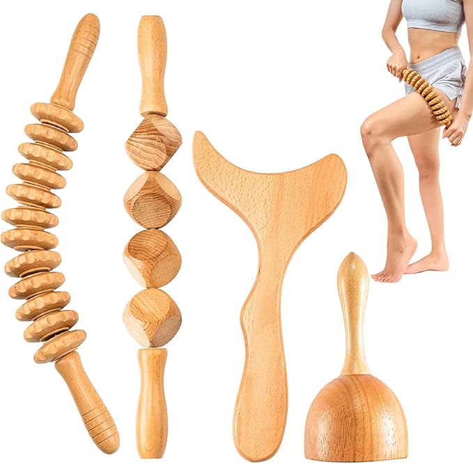 4PCS Wood Therapy Massage Tools Set by Unknown