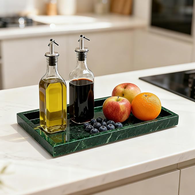 Pure Natural Marble Tray for Bathroom, Sink. Cosmetics, toiletries, etc. can be - Image 7