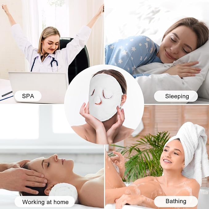 Face Steaming Towel, 4 Pack Reusable Face Towel Mask - Image 7