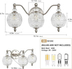 Brushed Nickel Bathroom Vanity Light, 3-Light Mid Century Modern Brushed Nickel - Image 6