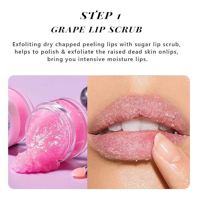 ANAI RUI Lip Therapy Set, Lip Scrub & Lip Mask, Overnight Hydrating Lip - Image 5