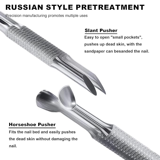 Pre-treatment Cuticle Pusher, Russian Prep Nail Pushers, Dual Ended Cuticle - Image 2
