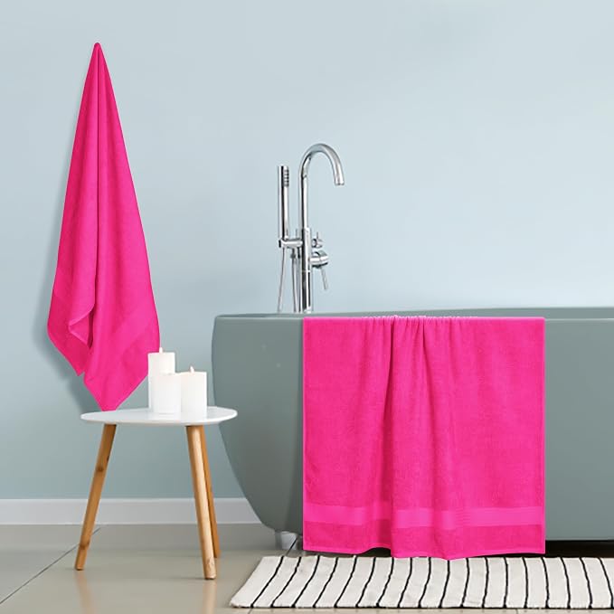 GLAMBURG Premium Cotton Oversized 2 Pack Bath Sheet 35x70-100% Pure Cotton - Image 4