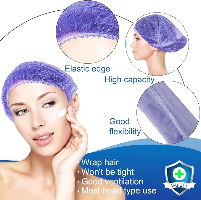 Disposable Bouffant Caps, 21inches Hair Net, Elastic Dust Cap - Image 4