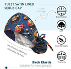 Satin Lined Scrub Caps with Buttons & Sweathand, Surgical Caps - Image 2