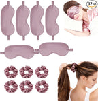 12Pcs Silk Sleep Masks Satin Eye Mask Silky Eyes Cover Blindfold Eyeshade Hair by WJingYiJia