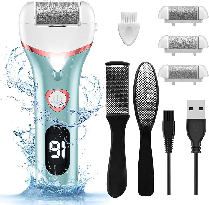 Electric Foot Callus Remover, Rechargeable Portable Electronic Foot File by Geopu