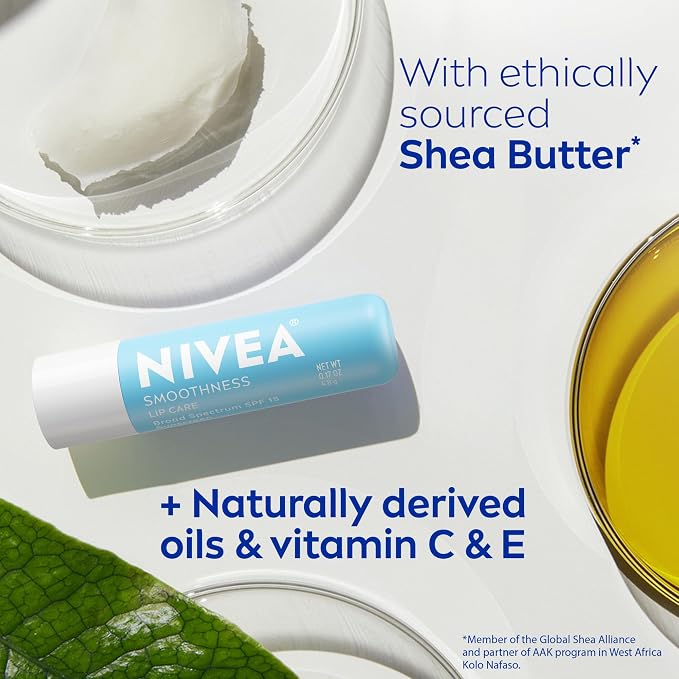 NIVEA Smoothness Lip Care, Sunscreen Lip Balm - Image 8