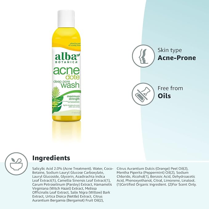 Alba Botanica Acnedote Maximum Strength Deep Pore Wash, 6 Oz - Image 8