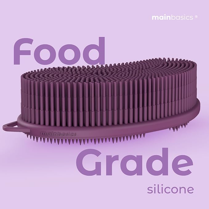 MainBasics Silicone Body Scrubber Dual-Sided Shower Loofah and Exfoliator - Image 6