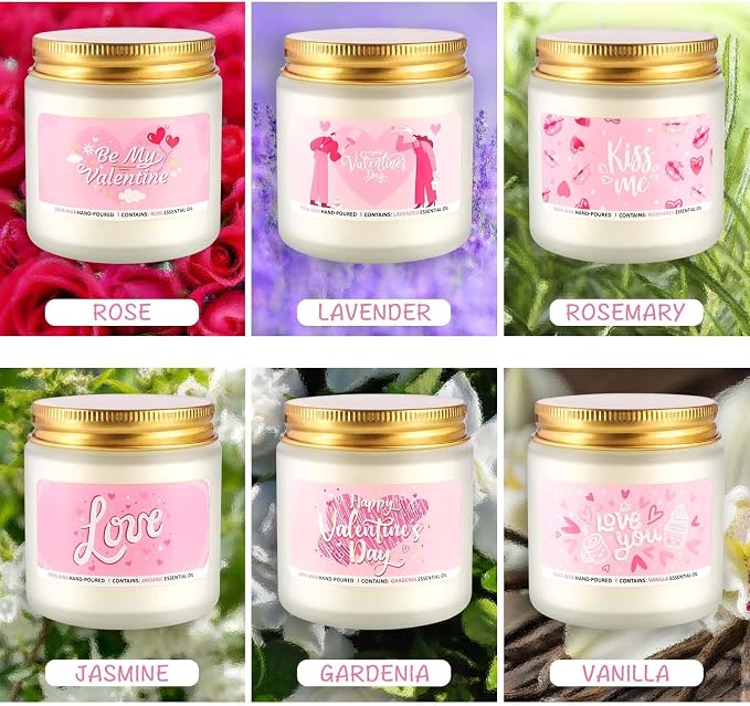 Valentine's Day Pink Scented Candles-12Pcs 3.5oz Each-Natural Plant Essential - Image 2