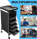 Salon Trolley Cart with Wheels & 5 Drawers, Salon Rolling Stations - Image 2