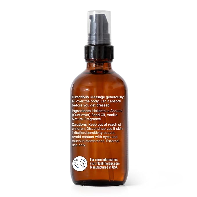 Plant Therapy Vanilla Body Oil 4 oz Sweet & Soothing Vanilla Scent, Locks in - Image 6