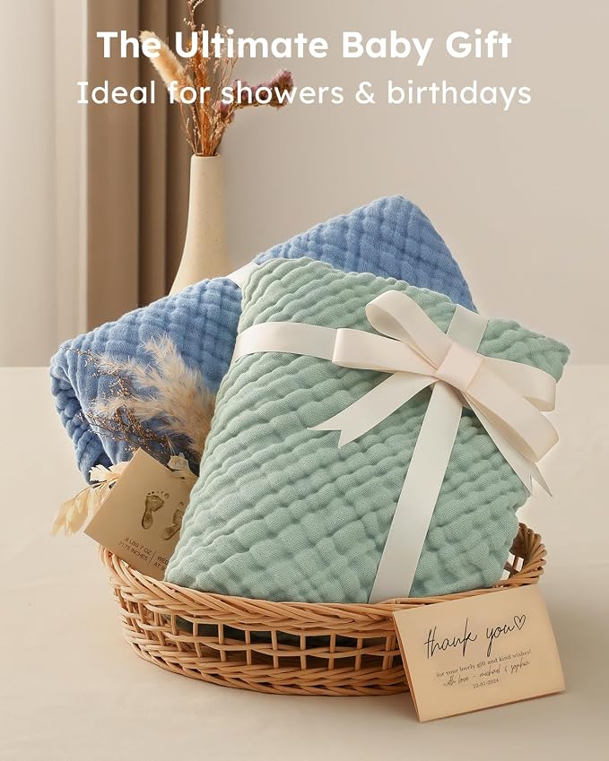 Yoofoss Hooded Baby Towels for Newborn 2 Pack 100% Muslin Organic Cotton Baby - Image 5