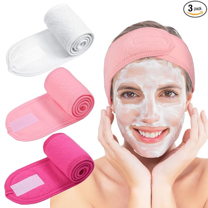 Whaline Spa Facial Headband Make Up Wrap Head Terry Cloth Headband Adjustable by Whaline